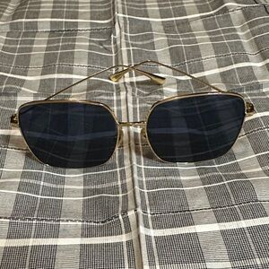 Christian Dior Gold and Bluish/Black Sunglasses
